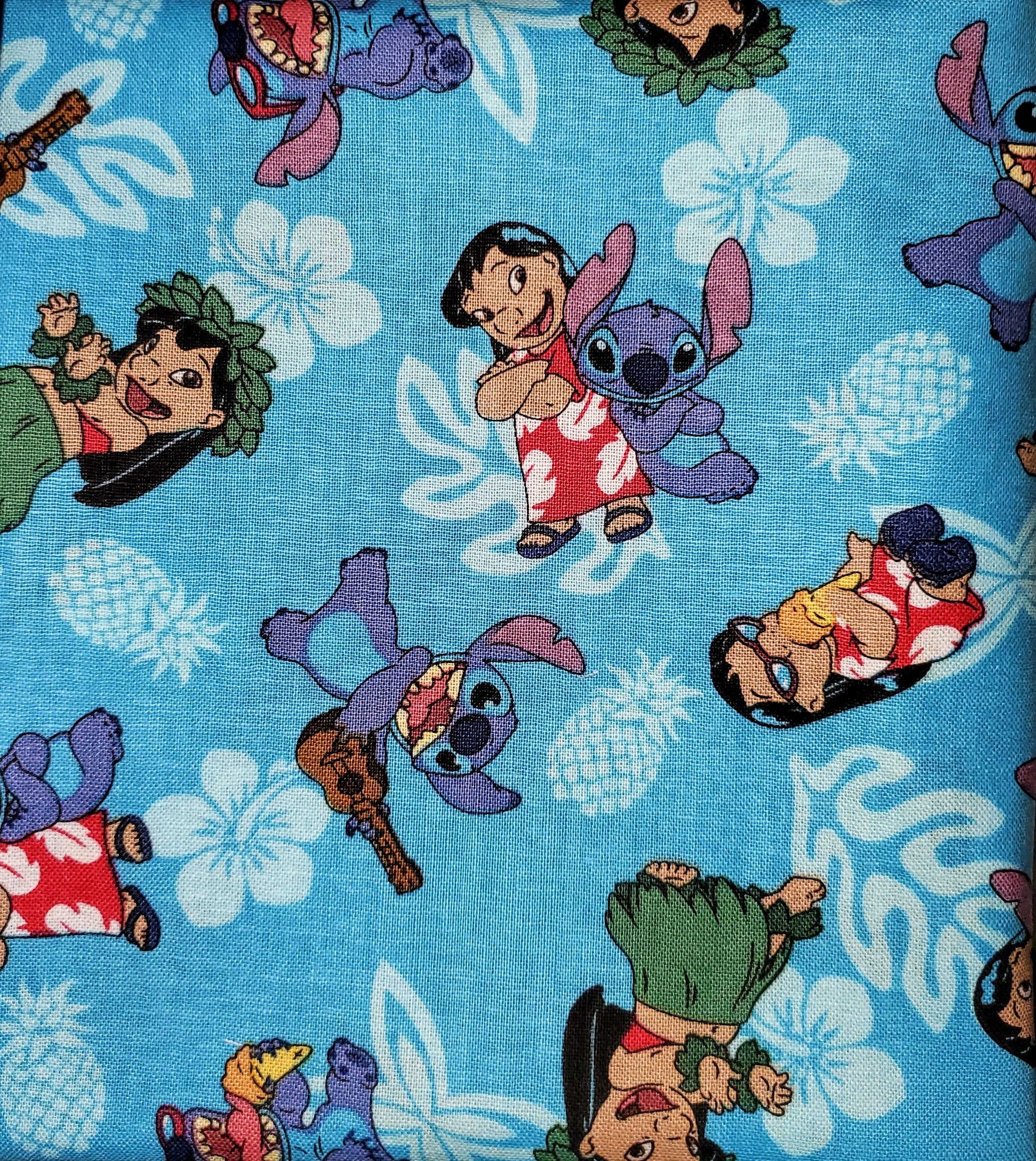 Lilo & Stitch Pineapple Toss Disney Cotton Fabric (2 Yards Min.) - Licensed & Character Cotton Fabric - Fabric