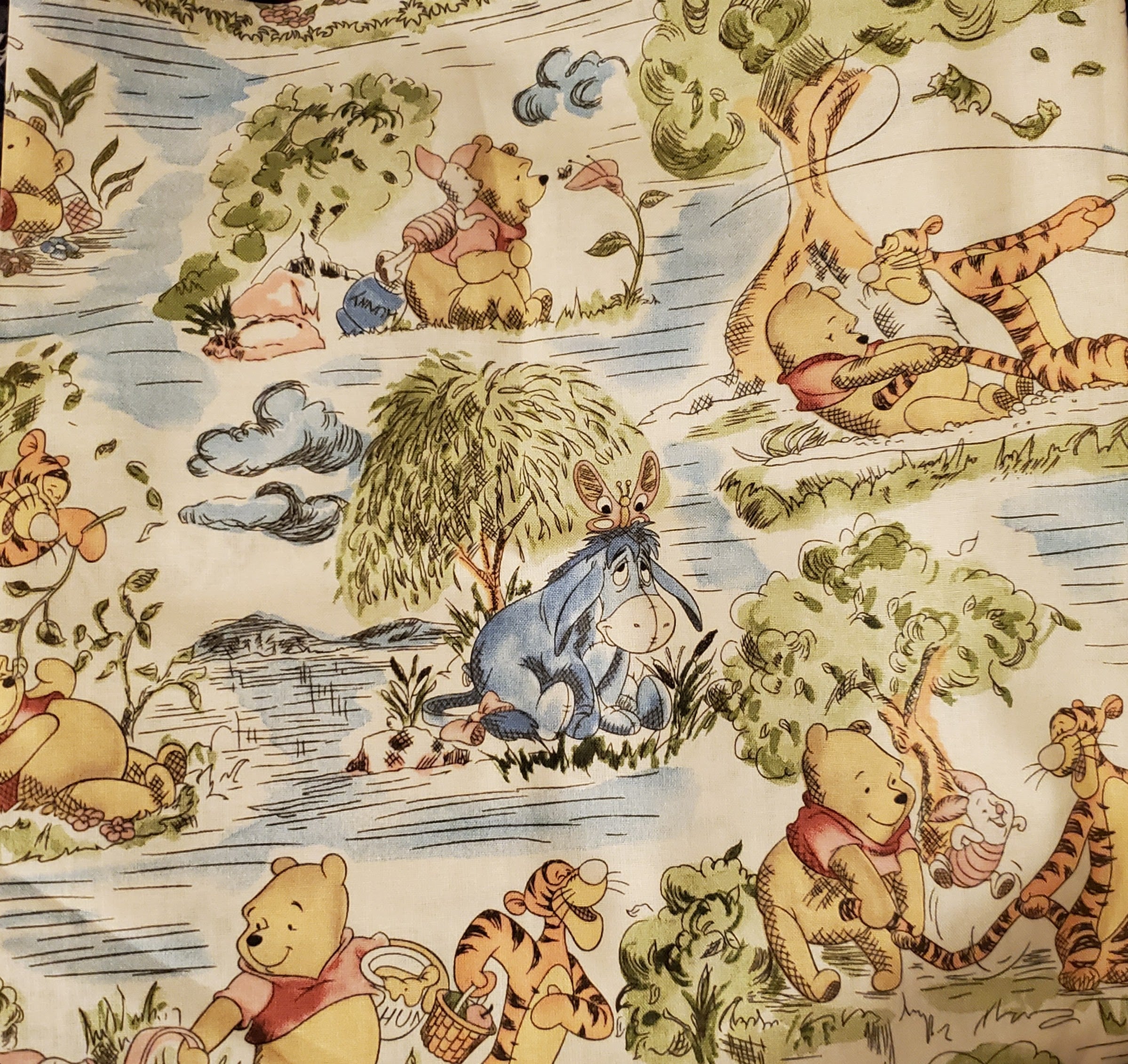 Disney Winnie The Pooh Classic Collection Pooh Chamomile 100% Cotton Fabric  by The Yard 