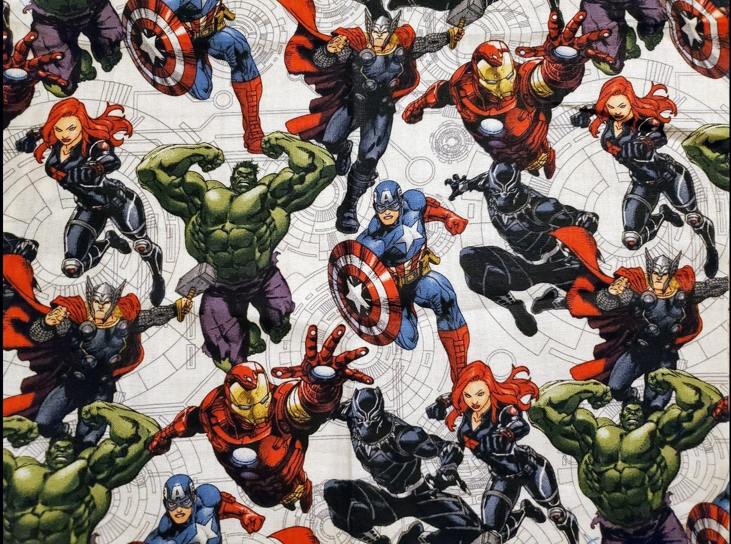 Cotton Fabric - Character Fabric - Marvel Comics IV Hero Stickers
