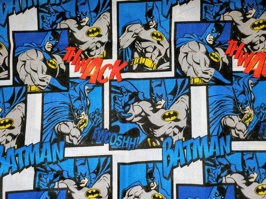 Blue Batman in Action Cotton Fabric