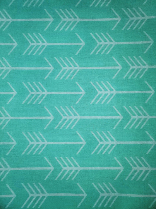 Arrows on Aqua Cotton Fabric