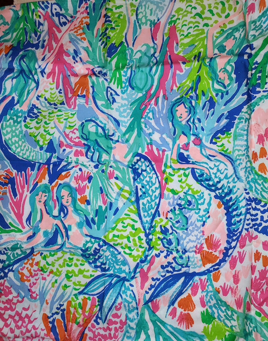 Neon Mermaids Cotton Fabric