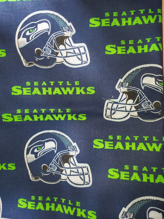 Seattle Seahawks on Navy Cotton Fabric