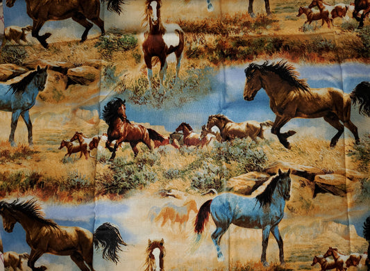 Wild Horses Cotton Fabric