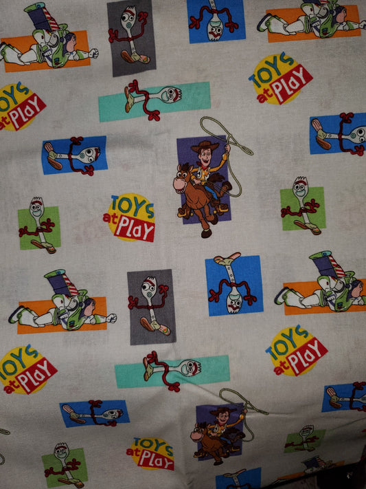 Toy Story 4 Forky Buzz Woody Toys at Play Cotton Fabric