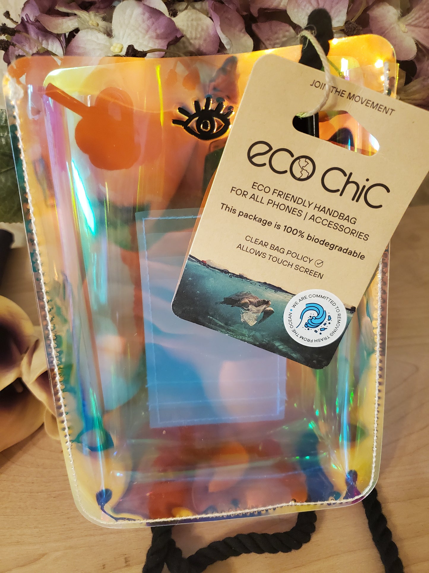 Iridescent Clear Phone Bag by Eco ChiC (help support a good cause and be a part of the solution)