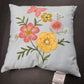 Spring Throw Pillows with Pink and Yellow Flowers and Butterfly on Light Blue
