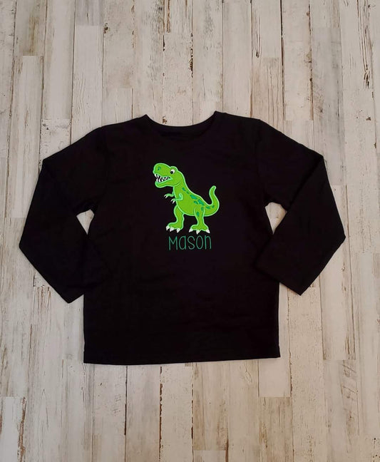Kids Monogrammed Dinosaur Shirt with Name