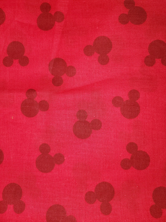 Red Mickey Mouse Ears Cotton Fabric