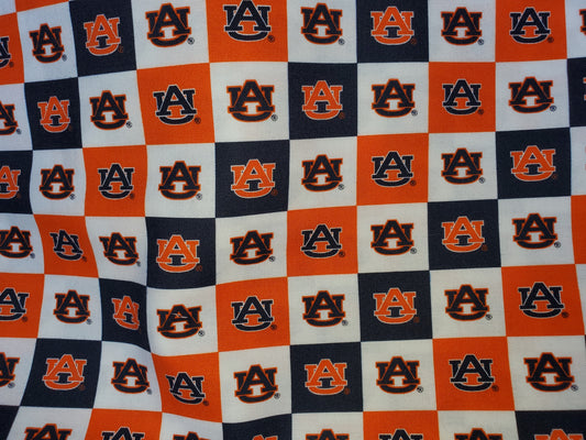 Auburn University Checkered Cotton Fabric