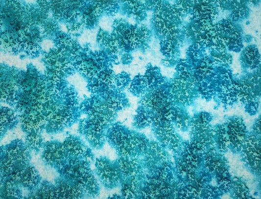Textured Island Water Blue Cotton Fabric