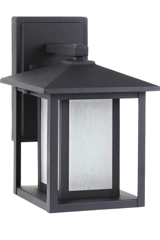 LED Outdoor Wall Sconce from Seagull-Hunnington Collection in Black Finish, Small