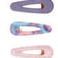 3pk Hair Barrettes Tie Dye Pink and Purple